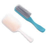 Homestic Hair Brush | Flexible Bristles Brush | Hair Brush with Paddle | Straightens & Detangles Hair Brush | Suitable For All Hair Types | Hair Brush Styling Hair | Set of 2 | Beige & Blue